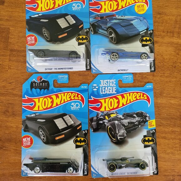 Hot Wheels BATMAN BATMOBILE Lot Of 4 Variants Animated Series Justice League T2 - Picture 1 of 10